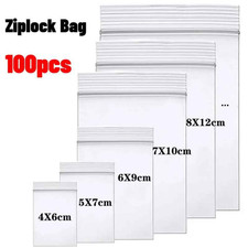 100x Small Clear Plastic Zip
