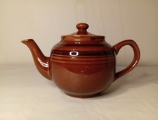 Vintage tea pot brown - brown, luster