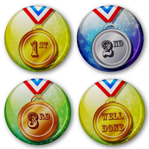 Sports day medals badges 38mm - medals,