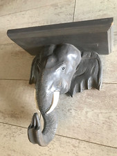 Carved Wood Elephant Wall Shelf 35 cm” Wide