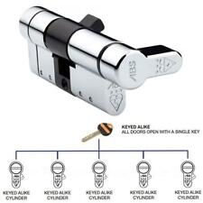 Avocet ABS Thumb Turn 3 Star Keyed Alike Anti Snap Euro Cylinder Door Lock TS007