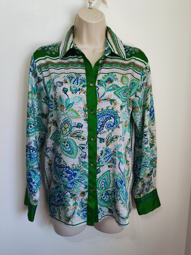Zara green paisley satin - , shirt
