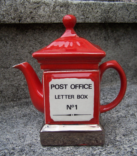 Vintage ceramic red letterbox - vintage,