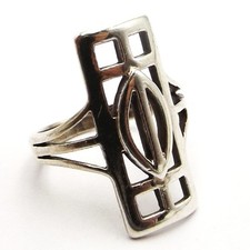 Sterling silver ring oblong