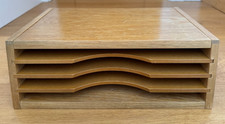 VINTAGE MCM CAMWEAVERS WOODEN DESK TIDY FILE ORGANISER RACK