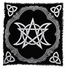 Pentacle Triquetra Alter Cloth Witchcraft Wiccan Pagan Table Mat 45/60/90 cm