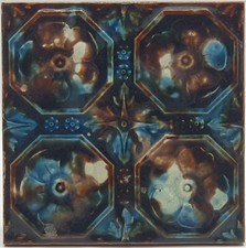 Antique Fireplace Tile Moulded Majolica By T. G. & F. Booth C1900