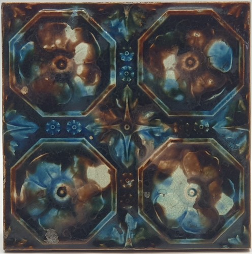 Antique fireplace tile moulded - antique,