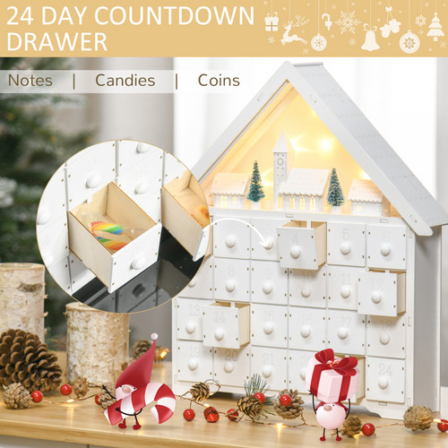 Homcom wooden advent calendar - advent,