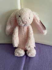 Jellycat Jellykitten Small Bashful Pink Bunny Rattle - NWT - Retired & Rare