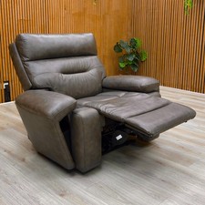 Furniture Village 'Cinemax' Chair Power Recliner Headrest Media Brown Leather