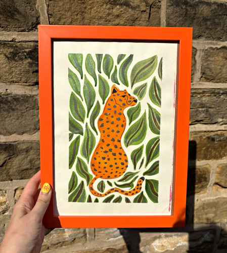 Framed leopard big cat - big, animal