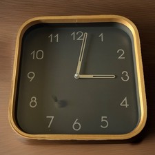 IKEA PIRO Birch Bentwood Wall Clock Square curved Design by Johanna Jelinek 2002