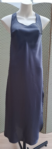 Grey liquid satin long sexy - satin,