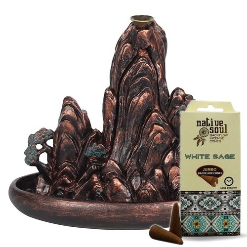 Backflow incense burner - incense, bronze