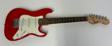 MINI FENDER STRATOCASTER SQUIER RED ELECTRIC GUITAR & STAGG CASE RIGHT HANDED