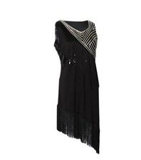 Woman Black Flapper Dress
