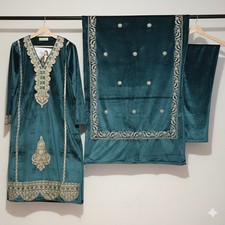 3pcs Velvet Punjabi Embroidery