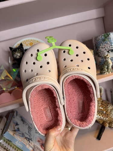 Crocs pink fur - crocs, lined