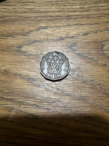 1937 three pence - , coin