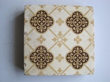 ANTIQUE VICT. MINTON 6" FLOOR TILE W/LATTICE & CROSSES PATTERN #20 - C1835-45