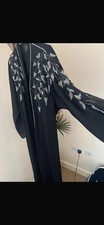 Black Stitched Abaya With