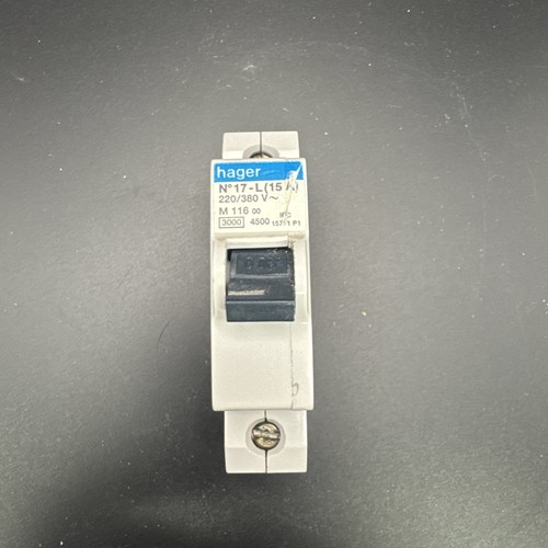 Hager 15a type mcb m - m3,