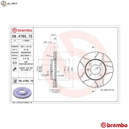 Brake disc 4765 - brake,
