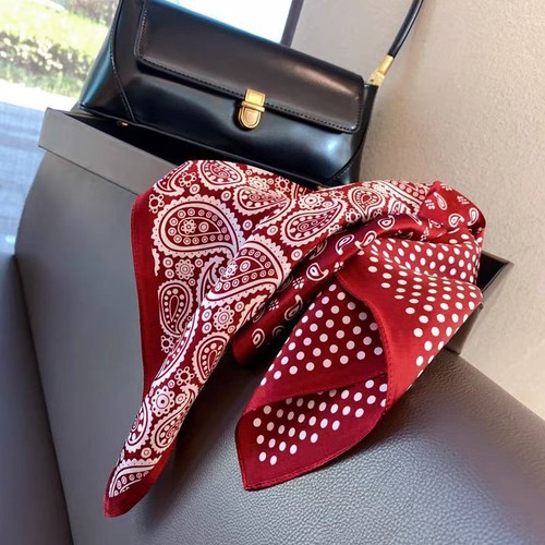 Square satin scarf paisley - square,