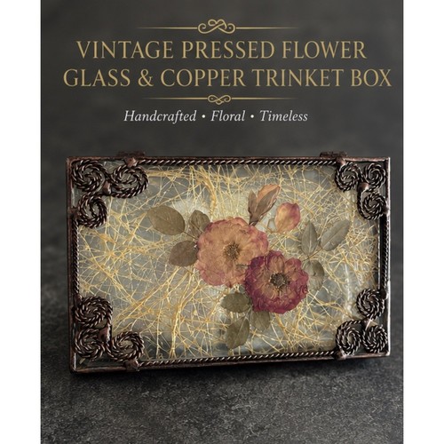Vintage pressed flower glass - vintage,