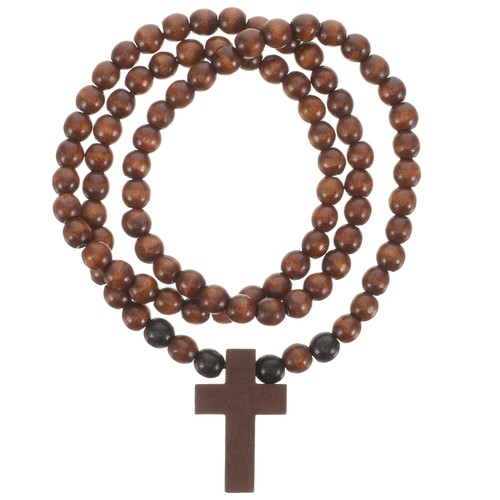 Wooden cross necklace - necklace, men