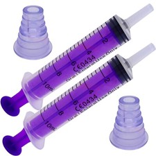 2x Oral Medicine Fluid Syringe 10ml Dose & Bottle Adaptor Baby Kids Pets Elderly