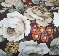 Vintage Sanderson Sibyl Bold Brown Cream Floral Heavy Cotton Fabric 5m approx