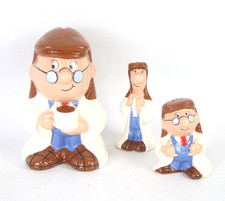 WADE Tetley Tea Folk Bundle Gaffer Money Box & Duo Salt/Pepper Set Vintage -EHB