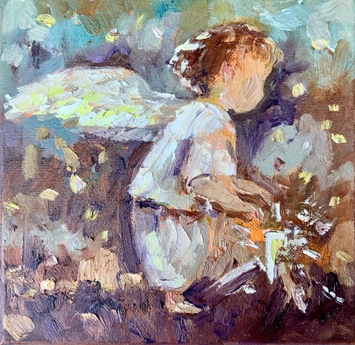 Original art impasto oil - original,