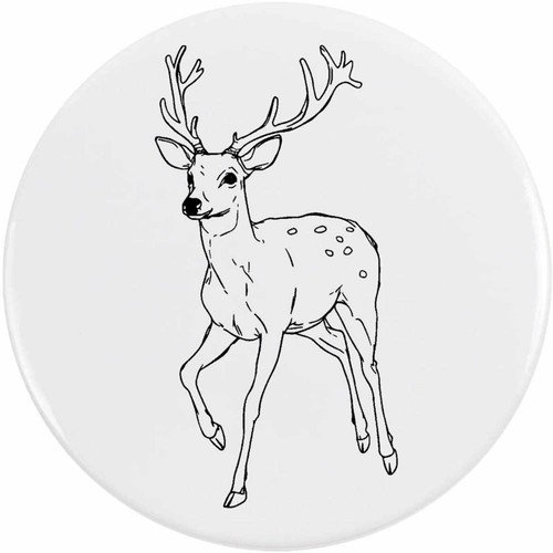 Deer with antlers button - 'deer,