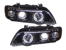 BMW X5 1998-2003 BLACK LED ANGEL EYE PROJECTOR FRONT HEADLIGHTS
