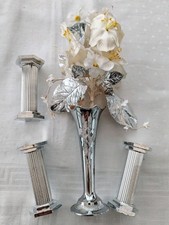 Vintage Wedding Cake Vase Flower Topper & Pilars 1950s Original Boxed Decoration