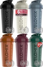 VELOMIX -6 PACK- 828ml Protein Shaker Bottle - 6x Wire Mixball for Lump-Free ...