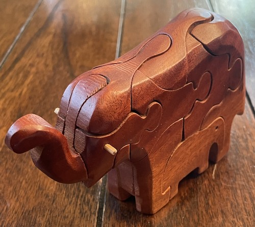 Vintage wooden elephant - vintage,