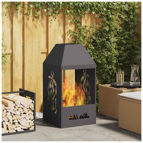 Wood burning fireplace black - wood-burning,