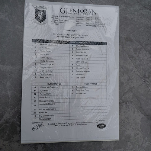 Official teamsheet glentoran - official, teamsheet-