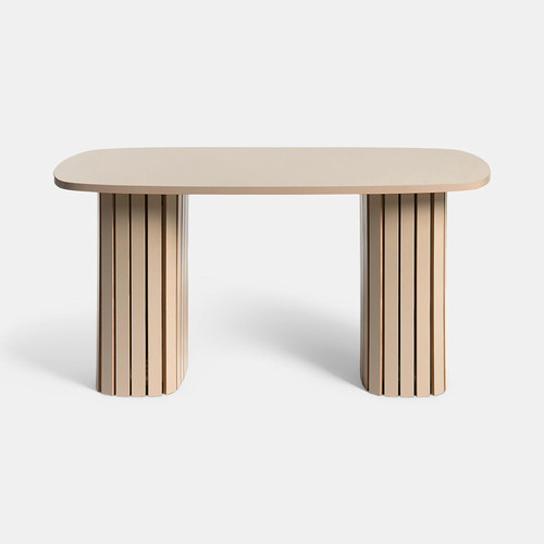 Coffee table wooden ribbed - coffee,