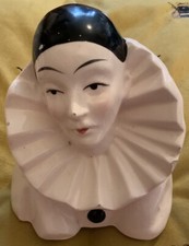 Vintage Retro 1970/80’s Ceramic Pierrot Clown Bust 6” High