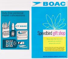 Vintage BOAC Duty Free Card & Speedbird Gift Shop Leaflet Lot 1967
