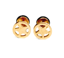 Star Stud Earrings Screw Back Black Gold Silver Men's Women's Earrings