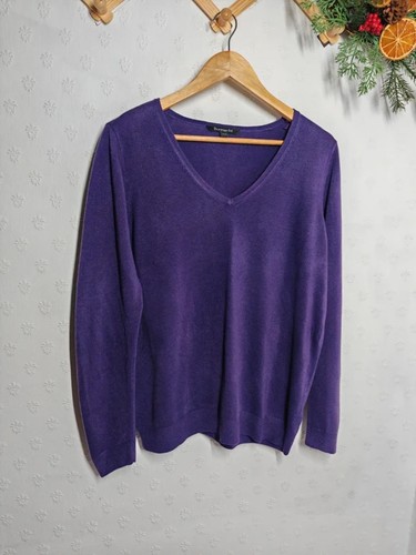 Bonmarche purple neck jumper - v,