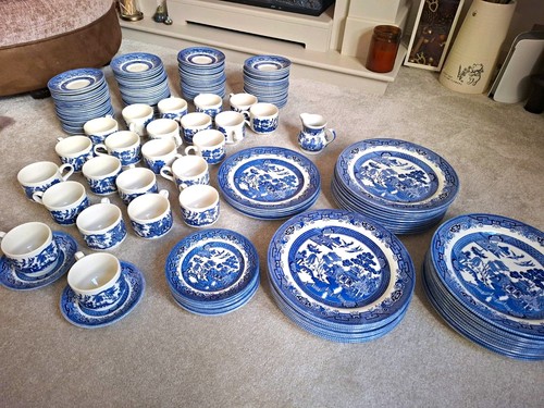Churchill blue willow dinner - blue, &