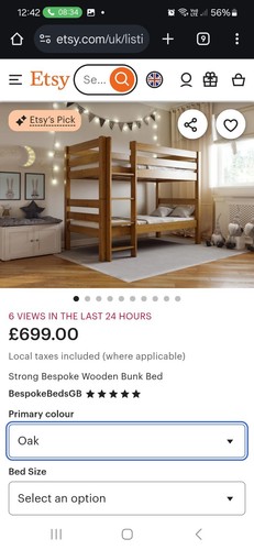 Solid oak bed - solid,