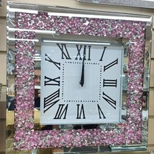 40Cm Pink Silver Crystal